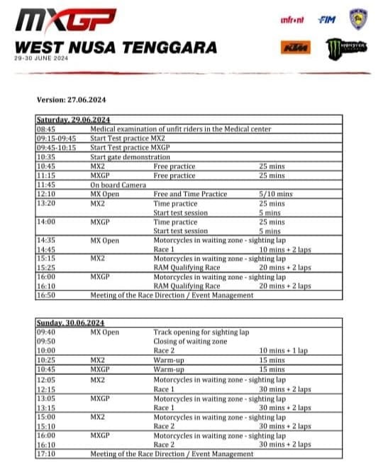 Jadwal MXGP seri pertama
