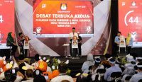 Tiga Paslon di Pilgub NTB 2024 mengikuti debat putaran kedua, Jumat, 8 November 2024