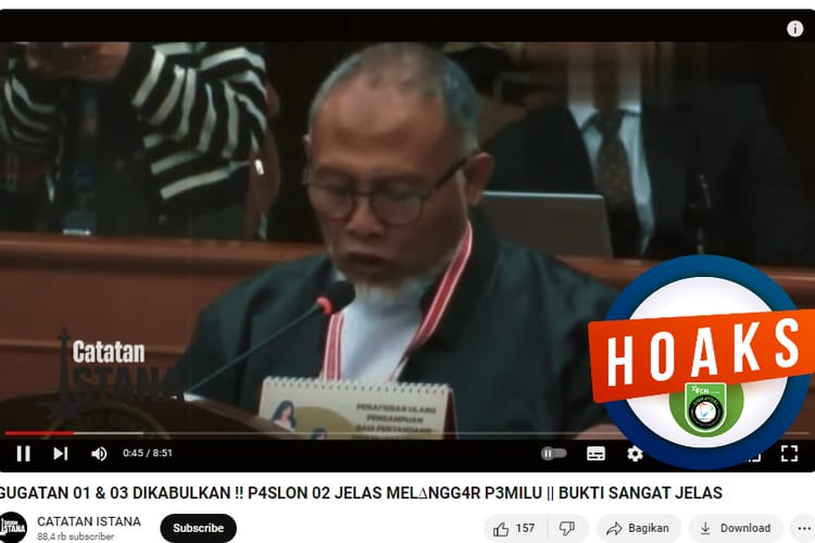 Hoaks MK telah mengabulkan gugatan Anies-Muhaimin dan Ganjar-Mahfud.