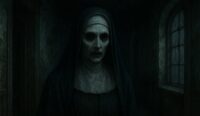 Ilustrasi buatan AI penampakan hantu di tempat horor (ChatGPT)
