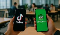 Ilustrasi TikTok dan Tokopedia (sumber AI)