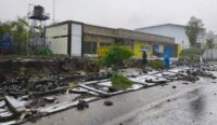 Kondisi bangunan ambruk akibat banjir di Mataram (dok/warganet)