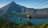 Ilustrasi kereta gantung di Gunung Rinjani (sumber: AI/ChatGPT)